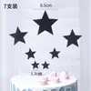 Decoração de Glitter para Assar Bolo Coração de Amor Coração Pequeno Estrela Crisântemo Margarida Plug-in Bandeira Fresca Decoração de Mesa de Sobremesa