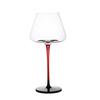 Juego de Copas de Vino Negras Estilo Pajarita con Tallo Rojo Soplado a Mano y Base Negra Set Completo de Decantador
