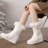 Botas Botas Comercio Exterior Cadena Casual 43 Cuña Dulce Cuello de Piel 32 Caña Media Martins Caramelo Lazo Blanco Mujer