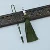 Juego de Cuerda Antigua de Mano con Cuentas y Borlas, Broche de Langosta Desmontable, Marcapáginas, Colgante de Abanico, Llavero, Stock Listo de Fábrica