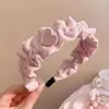 Linda diadema de felpa de dibujos animados para mujer, especialmente diseñada para lavarse la cara y aplicar mascarillas faciales, diadema de corona alta, lista para fotos, crea una atmósfera elegante