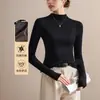 Camiseta de manga larga con cuello alto y forro polar de doble cara para hombre y mujer, capa base cálida, ropa interior de otoño/invierno para hombre, colección otoño/invierno 2026