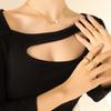 Collar con colgante de cara sonriente con letras en inglés y personalidad de la moda japonesa y coreana, joyería para mujer, acero de titanio P689-P733