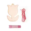 Carillón de viento de madera para jardín de infantes, creativo, para colorear, grafiti, para niños, bricolaje, hecho a mano, material de carillón de viento de conejo, accesorios, bolsa