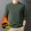 Moletom espesso com gola redonda e forro de fleece masculino transfronteiriço, camiseta básica quente casual de outono e inverno masculina, roupa masculina estilo pai