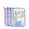 Bolsa clasificadora de temas en forma de L, bolsa de archivo transparente de apertura grande, bolso de malla con cremallera para libros y exámenes