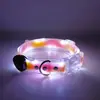 Collar LED Iluminado Mejorado con Siete Modos de Luz de Colores, Recargable, Iluminado por la Noche, Collar para Perro