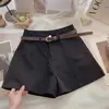 Shorts Casuais Feminino 2026 Primavera/Verão Novo Estilo Coreano ins Estilo Hong Kong Retrô Simples Roupa Externa Cintura Alta Linha A Calça de Perna Larga