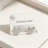 Brincos de Tarraxa de Trevo de Quatro Folhas de Venda Quente Transfronteiriça Nicho High-End Aço Inoxidável Cor Duradoura Coração Totalmente cravejado de Diamante Joia Versátil de Luxo Leve