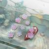 Venta al por mayor de joyas para uñas de camelia, resina, Internet, explosiones rojas, color transparente, purpurina, rosa, accesorios estéreo, decoración de uñas