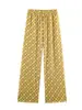 Al por mayor Verano 2026 Nuevo Conjunto de Top Amarillo Estampado y Pantalones para Mujer Estilo Europeo y Americano 400334