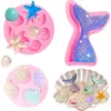 Molde de Silicone para Decoração com Epóxi de Cristal de Estrela do Mar Concha Vieira Transfronteiriça, Molde para Artesanato de Micro paisagem de Gesso