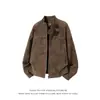 Chaqueta Harrington corta acolchada estilo Melard wasteland para hombre, primavera y otoño, con cuello alto, diseño tie-dye de moda