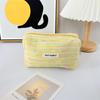 Nova Bolsa de Armazenamento Tecida Listrada Fresca para Meninas, Bolsa de Maquiagem Portátil, Bolsa para Retoques, Saco Interno de Grande Capacidade