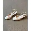 Sandalias dulces de tacón grueso estilo francés Chuyuji de punta cerrada para mujer, nuevo modelo 2026, sandalias con tira trasera, zapatos de una sola pieza poco profundos