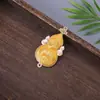 Novo Brocado de Canto Estilo Chinês Abóbora e Cavalo da Fortuna Bordado Dupla Face Pulseira DIY Feita à Mão Pingente Acessórios Pequenos Enfeites Pendurados Atacado