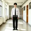 Conjunto de uniforme escolar unisex estilo academia con camisa blanca de secundaria falda plisada para estudiantes de preparatoria uniforme de clase atuendo para actuación coral foto de graduación