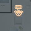 Novo YG67 Personalidade Sticker Luminous HELLO Filhote de Cachorro Três Cores Interruptor Adesivo Home Wall Decoração Adesivo de Parede