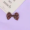 Lazo de Cinta Acanalada con Puntos Impresos 3.5*5cm, Lazo Pequeño de Cinta de Puntos, Accesorios Decorativos Estilo Coreano al por Mayor