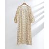 Nuevo Satén Rayón Encanto Otoñal Liso y Elegante Jersey Estampado Camisón de Manga Larga Camisón para Mujer