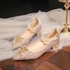 Zapatos de tacón alto de aguja puntiagudos hebilla de perlas zapatos de mujer zapatos de boda vestido Xiuhe dama de honor banquete de boda
