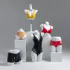 Soporte de Exhibición para Maniquí de Ropa Interior Maniquí de Medio Cuerpo Masculino Femenino Soporte para Maniquí de Sujetador Push Up Calzones Maniquí Accesorios para Fotografía Modelo de Pecho
