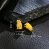 Prata 925 Banhada a Ouro Corpo Inteiro Artesanato Antigo Pedra Leão Acessório de Furo Reto DIY Fashionável Estilo Nacional Versátil Acessório de Prata Pura