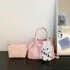 Bolsa Tote de Balde Plissada Moda Retrô Feminina 2026 Novo Estilo Coreano Bolsa de Ombro Único Mãe-Filho Bolsa Transversal para o Dia a Dia