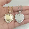 Joyería Hip-Hop Europea y Americana Collar con Marco en Forma de Corazón Estilo Cobre Colgante Personalizado con Marco de Corazón Regalo para Pareja Venta al por Mayor en Stock