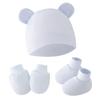 Comercio exterior europeo y americano gorro para llanta de recién nacido guantes antiarañazos cubrepiés gorro de bebé guantes de bebé cubrepiés juego de tres piezas 8327