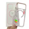 Funda magnética con forma de C para Apple 18Promax de aspecto elegante con bordes suaves y parte trasera dura, modelo anticaída con bordes mate para 17Pro, en caja