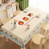 Toalha de Mesa Simples de Desenho Animado 2026 Nova, Impermeável, Resistente a Óleo, Fácil de Limpar, Bonita e Atmosférica, Capa Retangular para Mesa de Centro