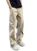 Pantalones cargo de paracaídas plisados de verano estilo callejero americano transfronterizos, pantalones casuales de pierna ancha y pierna curva de corte holgado de moda para hombre
