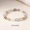 Design Original de Pulseira de Pedra Natural Irregular com Contas Assimétricas para Mulheres, Cristal de Cabelo Colorido de Nicho de Verão e Pedras Trituradas Irregulares