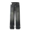 D1622 Retro Americano Unisex Moderno Diseño Irregular Jeans Acampanados Lavados de Alta Gama para Hombre