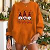 Feliz Navidad Navideño Cuello Redondo Manga Larga Hombro Suéter para Mujer Impreso Navideño Europeo y Americano Talla Grande Suéter