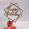 Acrílico bolo cartão decoração aniversário decoração festa decoração assar sobremesa plug-in bandeira spot atacado