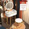 Tocador de lujo pequeño, tocador de maquillaje simple estilo princesa moderno nórdico para dormitorio