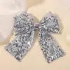 Pinza para el pelo popular transfronteriza con lazo de lentejuelas para niños, accesorio para el pelo de niña para actuación y baile, tocado para bebé 5200