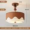 Lâmpada de comércio exterior E27 vento Nanyang estudo quarto sala de jantar lustre estilo Wabi-sabi retrô mesa de jantar tecido japonês estilo antigo meio