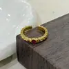Nuevo Anillo Abierto Estilo Chino Retro Dorado Cepillado Vintage para Mujer Nicho Lujo Ligero Gama Alta Anillo para Dedo Índice