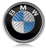 Logotipo Dianteiro e Traseiro de Carro Série 3 Série 5 E90E60E46 Modificado M Preto e Branco Fibra de Carbono Imitação Logotipo Dianteiro e Traseiro
