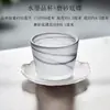 Xícara de Chá Martelada em Vidro Estilo Japonês Kung Fu Conjunto de Chá Xícara para Chá Sake Café Vinho Branco Chapéu de Bambu