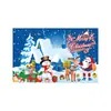 Tecido de fundo de Natal para comércio exterior da Amazon transfronteiriço para decoração de porta, montagem de festa e cobertura de porta tipo bandeira de meia-lua
