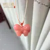 Pequenas explosões de livros vermelhos Jade de seda dourada Flor de pêssego Brewing Xiangyun Lock Acessórios Flor de pêssego Brewing Ping An Fivela Folhas de Jade Pingente