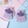 Guantes Calientes de Pollo de Dibujos Animados para Bebé Otoño e Invierno A prueba de Frío Engrosados Lindos para Niños y Niñas de Cinco Dedos Medio Dedo Tapa Abatible
