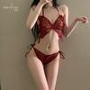 Shuoyao lingerie sexy sexy see-through malha paixão borboleta três pontos sem costas engrenagem aberta livre fora uniforme terno 268