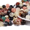 Contas redondas grandes com furo passante, estilo chinês, imitação de jade, acrílico colorido retrô, duas cores, contas espaçadoras de cor degradê, acessórios para joias DIY