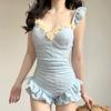 Traje de Baño Entero Triángulo Nuevo 2025 para Mujer Cubre Vientre Adelgazante Playa Resort Aguas Termales [Dropshipping]