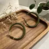 Brincos Argola Esmaltados Amarelo Creme Verde Matcha 2026 Novos Simples Versáteis Super Iluminadores para a Pele Argolas do Dia a Dia